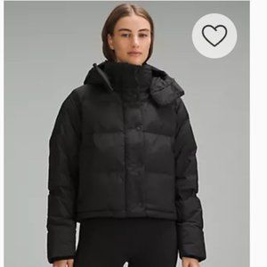 lululemon Wunder Puff Cropped Jacket - Size 8 Black